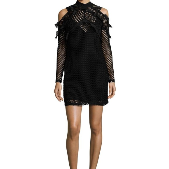 Self-Portrait Dresses & Skirts - SELF-PORTRAIT PURL KNIT COMBI COCKTAIL DRESS